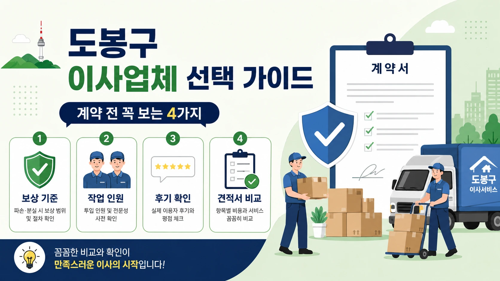 도봉구 포장이사 계약 전 추가비용 확인사항