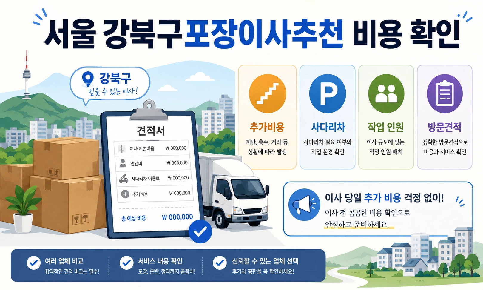 강북구 포장이사 비용 비교견적 핵심 요소