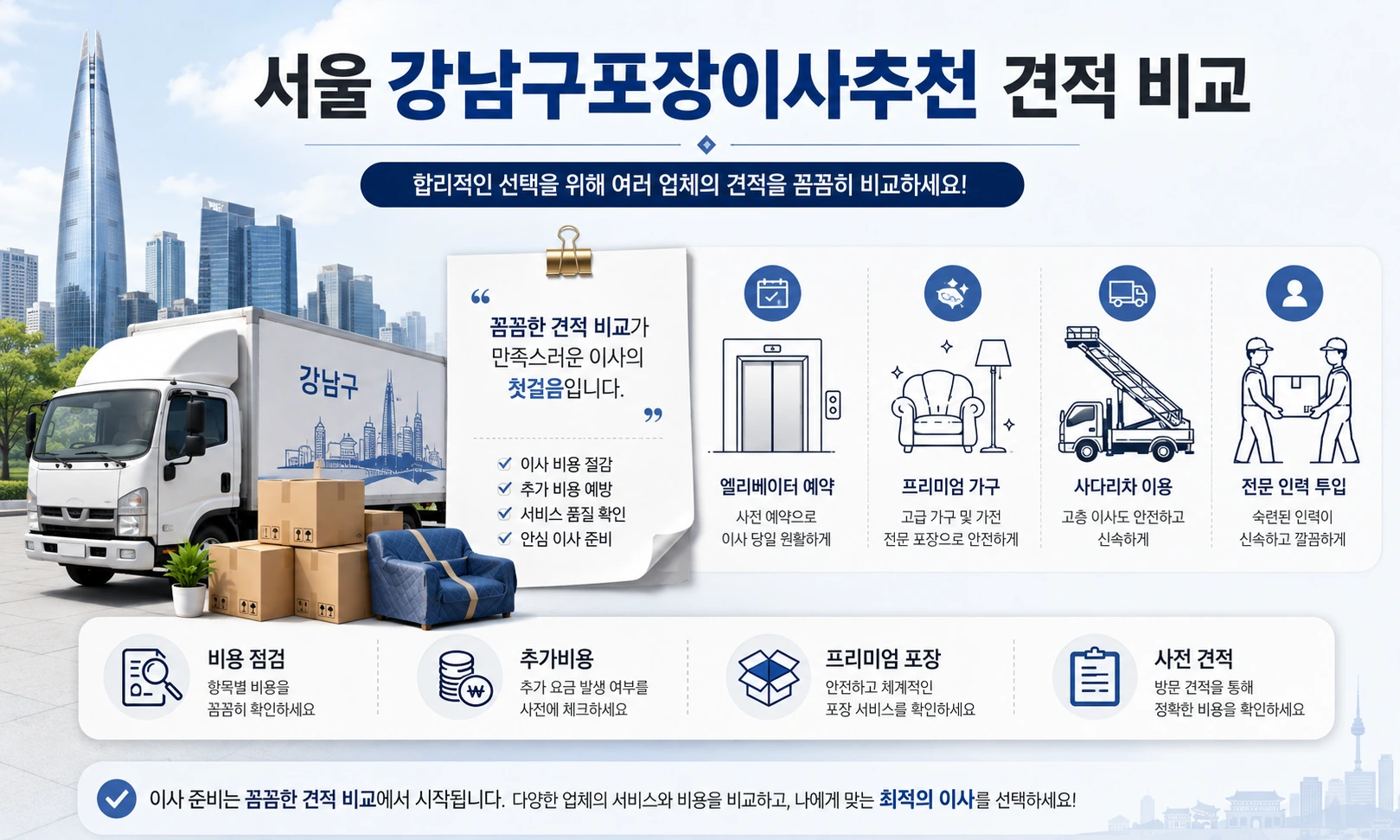 강남구 포장이사 비용 비교견적 핵심 요소