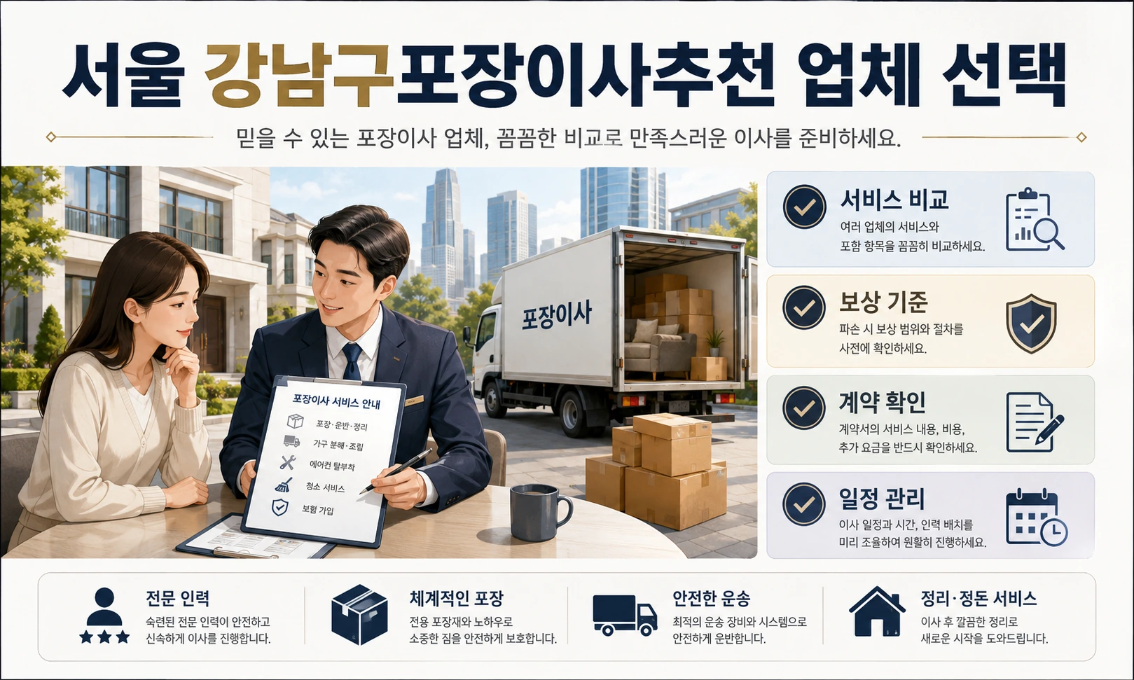강남구 포장이사 계약 전 추가비용 확인사항