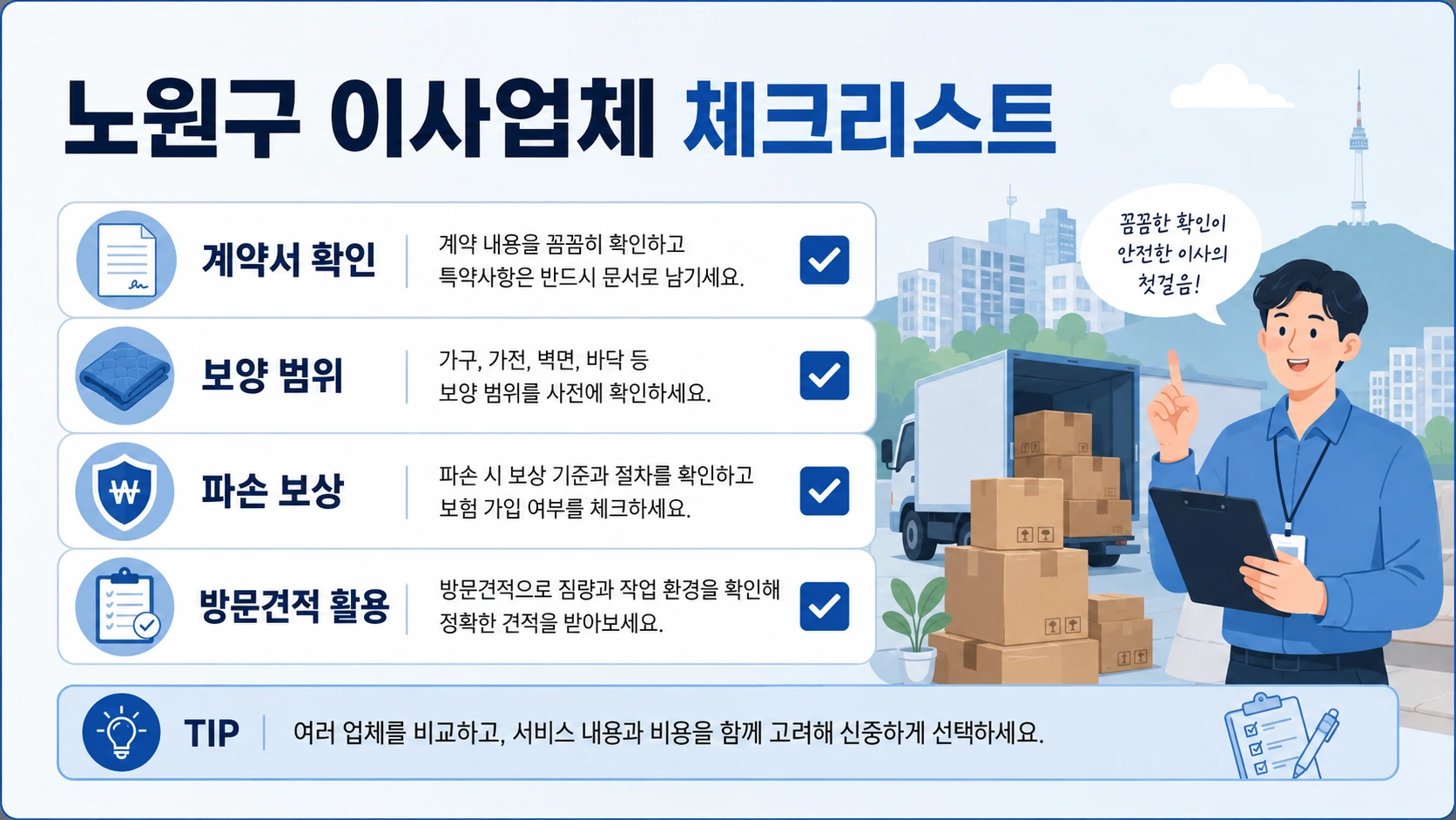 노원구 포장이사 계약 전 추가비용 확인사항